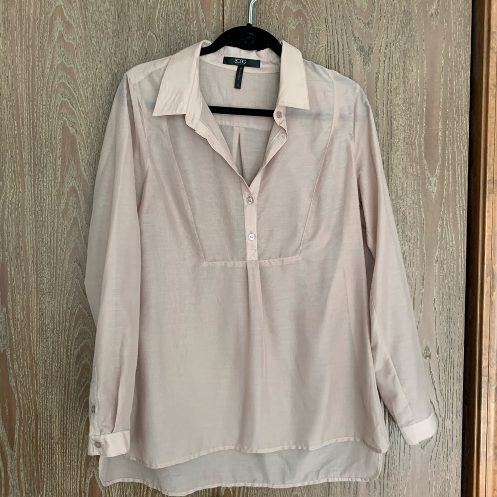 Nude BCBG Paris Blouse Size Medium